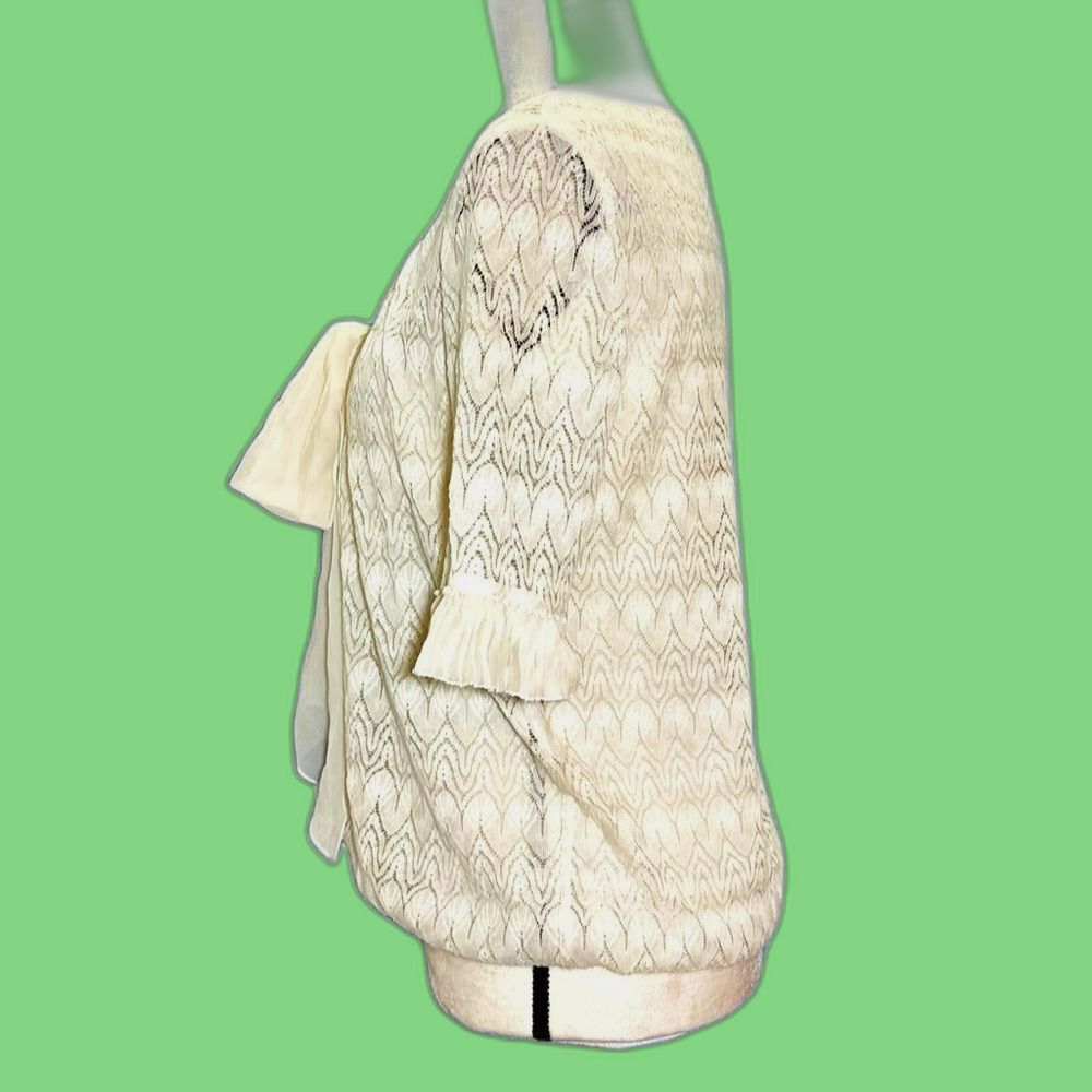 #S1   3.1 Phillip Lim Crochet Lace Top with Silk Bow Sz 4 - Picture 2 of 8